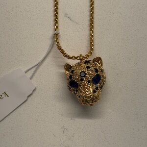 Kate Spade New York Gold-Tone Multicolor Crystal Leopard Pendant Necklace